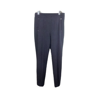 Zara Pants Womens Sz S Split Ankle High Rise Black Skinny Stretch Pockets Career